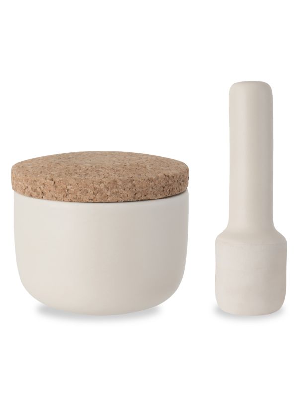 Berghoff Leo 3-Piece Stoneware Mortar, Pestle & Lid Set